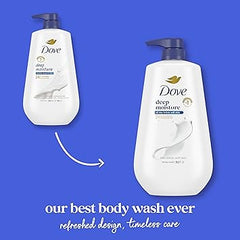 Dove Body Wash Deep Moisture for 24hr Lotion-Soft Skin Moisture Moisturizing Skin Cleanser with No Sulfates No Parabens 30.6 oz