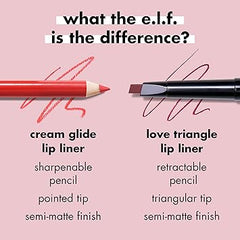 e.l.f. Cream Glide Lip Liner, Highly-Pigmented Pencil For Shaping & Sculpting Lips, Semi-Matte Finish, Vegan & Cruelty-Free, Mauve Aside