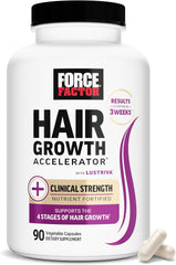 Force Factor Hair Growth Accelerator Multivitamin – Lustriva Biotin Complex for Thicker Hair, Healthier Skin & Stronger Nails for Women & Men (90 Capsules) IFELSHOP