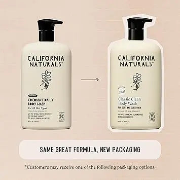 California Naturals Body Wash for Women and Men, Vitamin E Shower Gel Cleanser, Natural, Vegan & Cruelty Free, Paraben & Sulfate Free, Moisturizing Skin, Coconut, All Skin Types, 16.5 fl oz Retailxpres