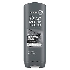 DOVE MEN + CARE Body and Face Wash Purifying Charcoal + Clay Body Wash for Men with 24-Hour Nourishing Micromoisture Technology 18 oz