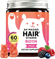 Biotin Gummies for Hair, Skin & Nails. 5,000 mcg High Potency Vegan Vitamins for Faster Hair Growth, Stronger Nails & Healthy Skin. with Vitamins C & E, 60 Gummies Ifelshop