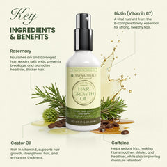 Essynaturals Hair Growth Oil with Biotin - Caffeine and Castor Oil for Fuller, Thicker, Longer Hair IFELSHOP