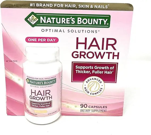 Nature's Bounty Hair Growth Supplement, 1 Per Day, Clinically Shown to Support Thicker, Fuller Hair, with Biotin, Silicon & Arginine, 90 Capsules Retailxpres