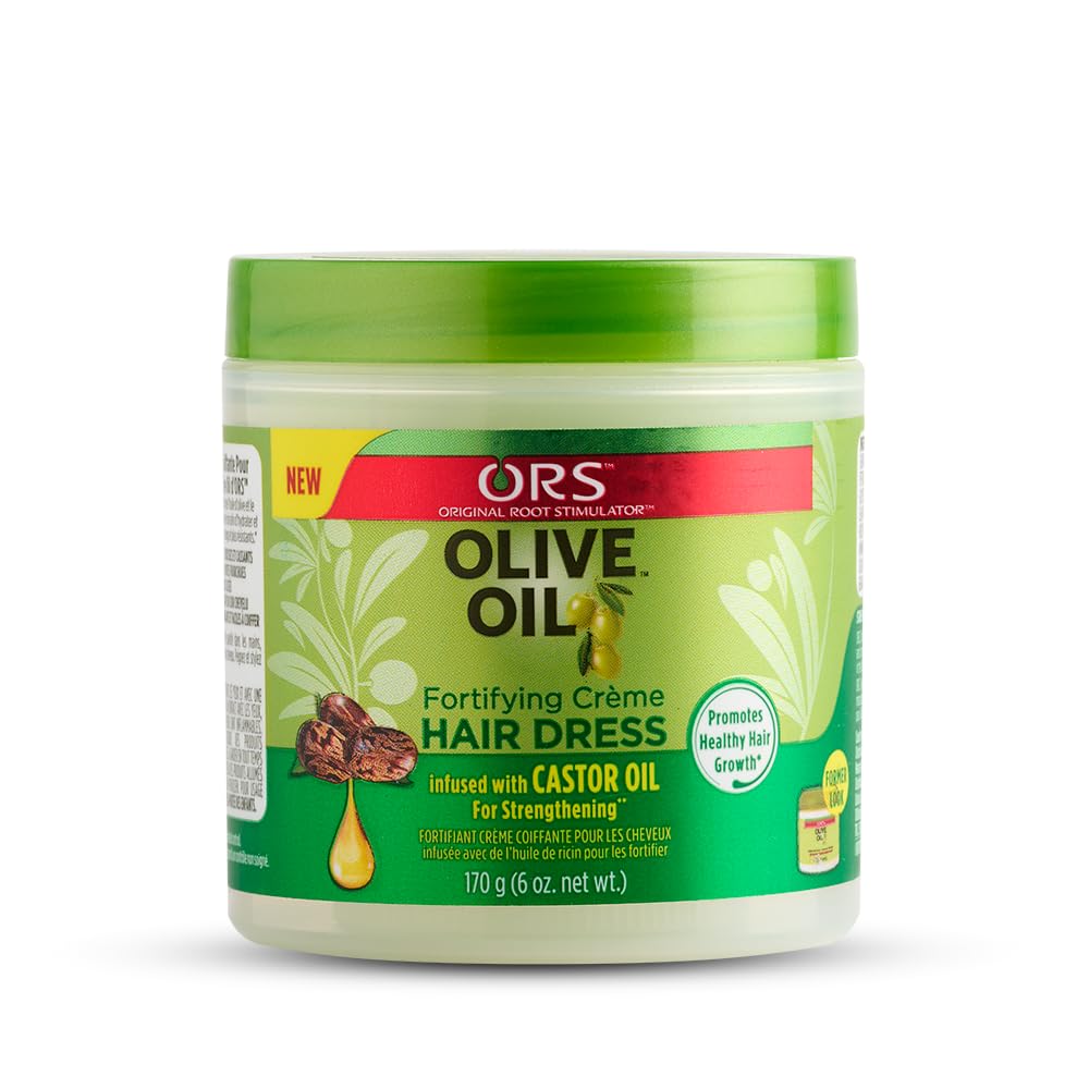 ORS Olive Oil Fortifying Cream Hair Dress Infused with Castor Oil for Strengthening 6 Ounce Ifelshop