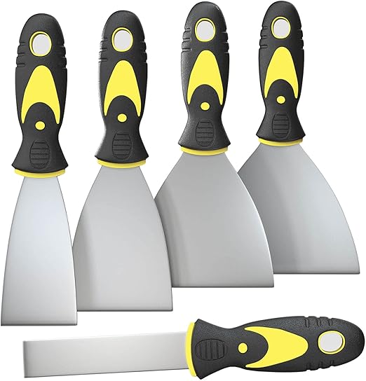 Putty Knife Set – 5 Piece Scraper and Spackle Knife Tools for Repair and Surface Preparation Retailxpres