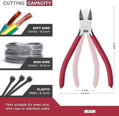 IGAN-P6 6-inch Ultra Sharp & Powerful Side Cutter Clippers with Longer Flush Cutting Edge, Ideal Wire Snips for Crafting, Floral, Electrical & Any Clean Cut Needs Retailxpres