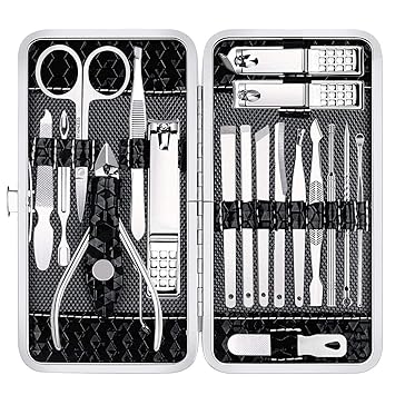 Nail Clippers Set Fingernail and Toenail Clipper Cutters – 18 Pieces Stainless Steel Manicure Pedicure Kit with Travel Case Retailxpres
