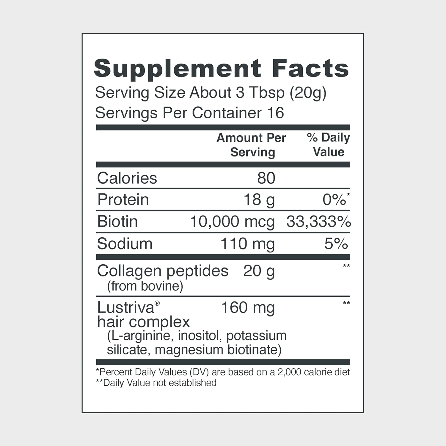 Vital Proteins Collagen Peptides + Biotin 10000mcg Hair Complex with Lustriva Unflavored Collagen Powder for Women 11.4oz Ifelshop