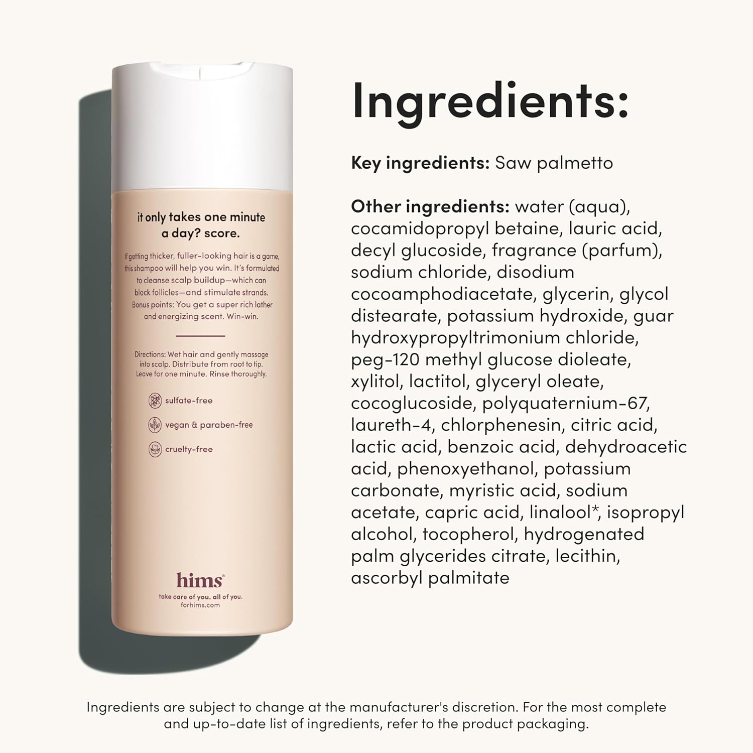 hims Thick Fix Shampoo - Saw Palmetto for Healthy Hair Growth & Thickening - Scalp Cleansing - Vegan, Sulfate-Free & Cruelty-Free - Eucalyptus Scent, 2 pack 6.4 fl oz Ifelshop