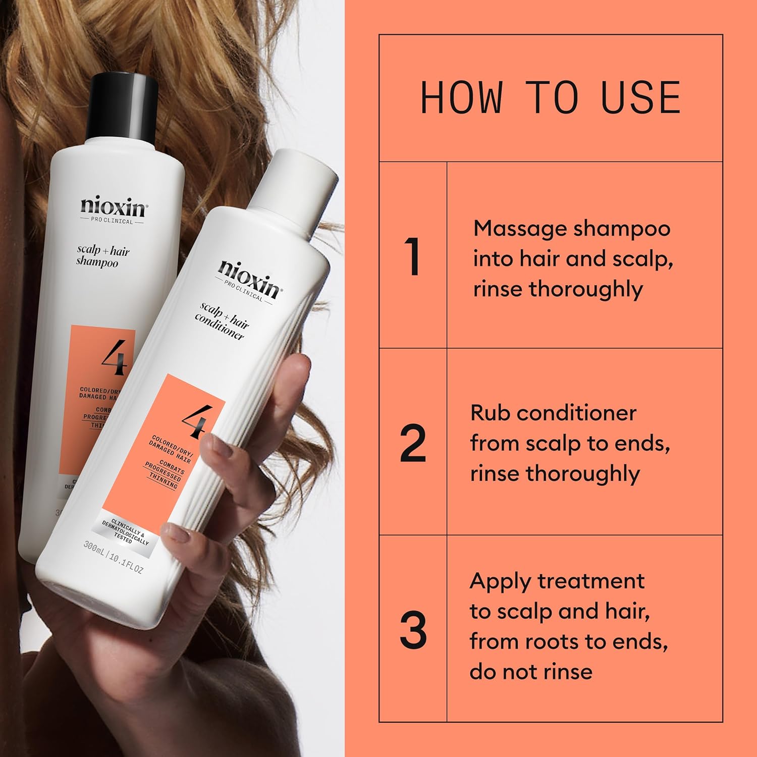 NIOXIN Scalp + Hair Thickening System Kits | For Natural, Colored, & Damaged Hair with Light to Progressed Thinning | Strengthen & Boost Hair Density with Niacinamide & Biotin | 1 Month Supply Ifelshop