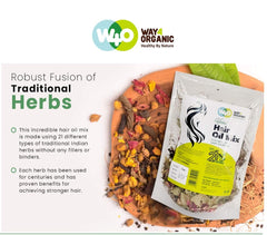 Way4Organic Herbal Hair Growth Oil Mix – 21 Ayurvedic Herbs for Hair Growth, Hairfall Control & Scalp Care, 150g – Men & Women Ifelshop