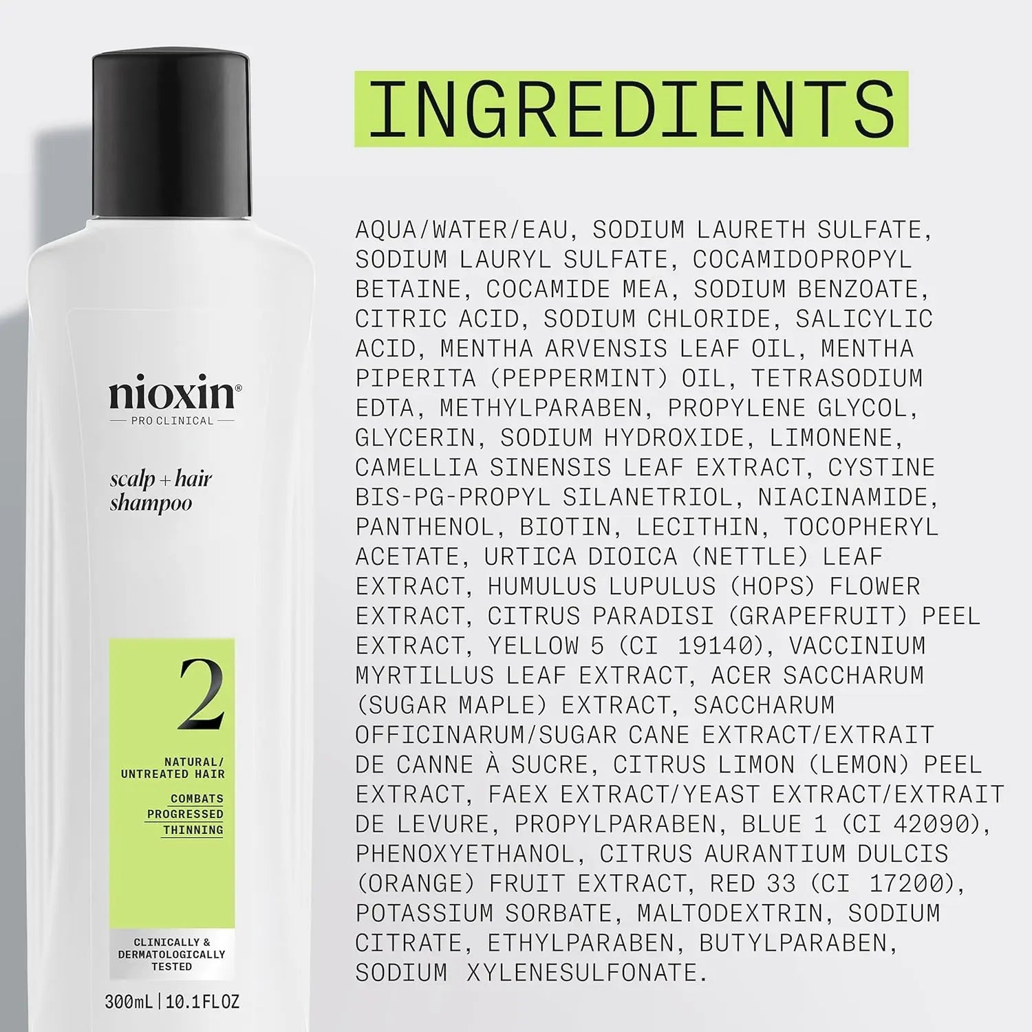 Nioxin System 2 Scalp + Hair Thickening Shampoo for Natural Hair with Progressed Thinning | Cleanse & Boost Hair Density with Niacinamide & Biotin Ifelshop