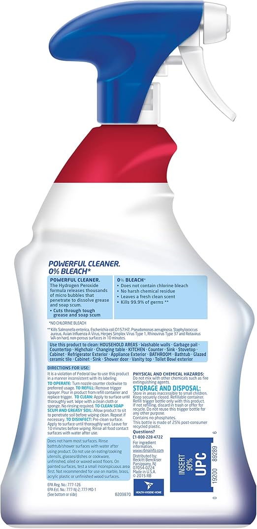 Lysol Hydrogen Peroxide Multi-Purpose Cleaner Spray, Citrus Scent, 32 oz – Bleach-Free, Kills 99.9% of Germs, All-Purpose Surface Cleaner