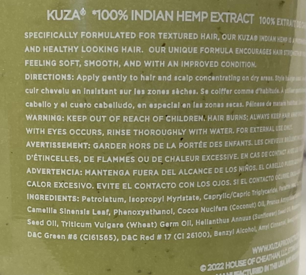 Kuza 100% Indian Hemp Hair & Scalp Treatment, 7.7oz – Nourish and Restore Dry Hair Ifelshop
