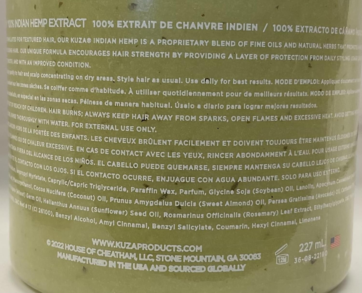 Kuza 100% Indian Hemp Hair & Scalp Treatment, 7.7oz – Nourish and Restore Dry Hair Ifelshop