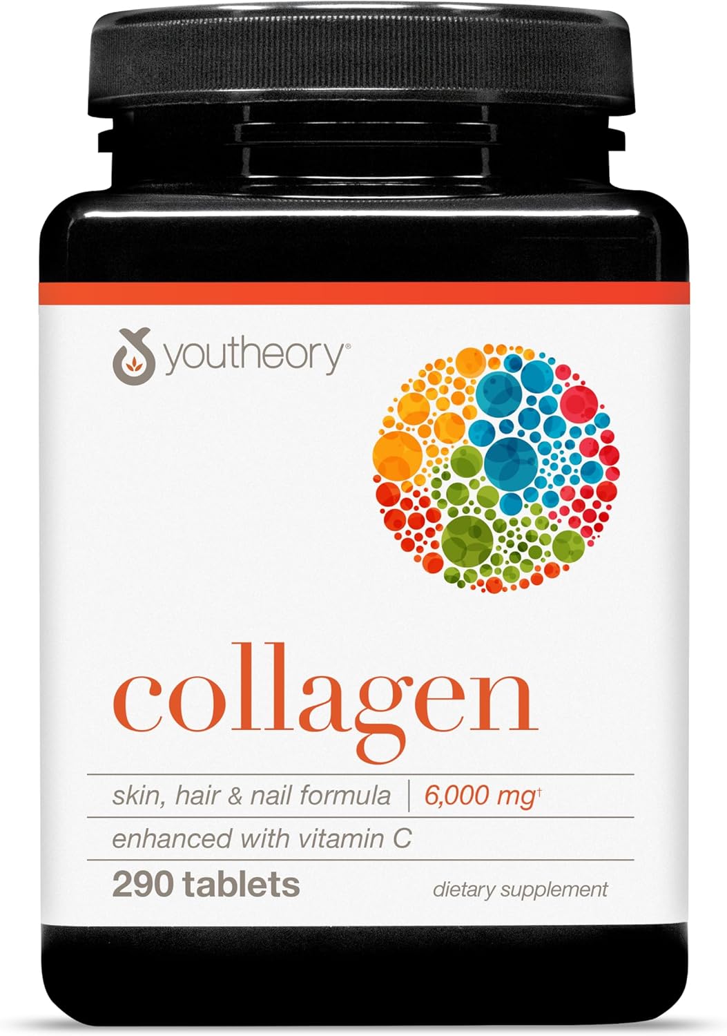 Youtheory Advanced Collagen 6000 mg with Vitamin C and Amino Acids for Hair Skin Nails Joint Bone and Muscle Support for Women and Men 290 Tablets Ifelshop