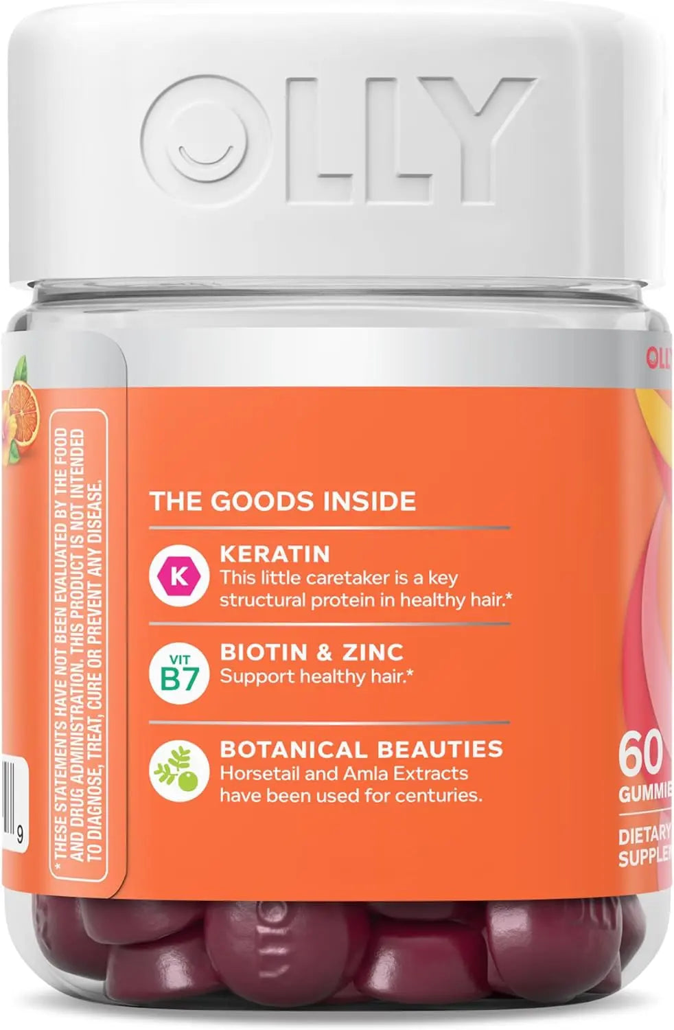 OLLY Heavenly Hair Gummy, Supports Healthy Hair, Keratin, Biotin, AMLA, Chewable Supplement, 30 Day Supply - 60 Count Ifelshop