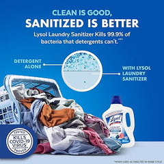 Lysol Laundry Sanitizer Additive, Bacteria-Causing Laundry Odor Eliminator, Detergent Additive, Crisp Linen, 90oz