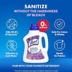 Lysol Disinfectant Laundry Sanitizer & Scent Booster, Laundry Detergent Additive, Color Safe Bleach Alternative, Laundry Odor Eliminator, Kills Bacteria & Viruses, Lavender Scent, 90 Fl Oz