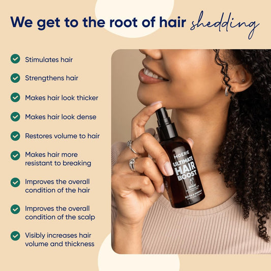 Moerie Ultimate Hair Boost Spray Designed to Strengthen Hair & Restore Scalp Health - 100% Natural Hair Serum for Hair Boost with over 100 Minerals, Vitamins & Amino acids - Fresh Scent - 5.07 Fl. Oz Ifelshop