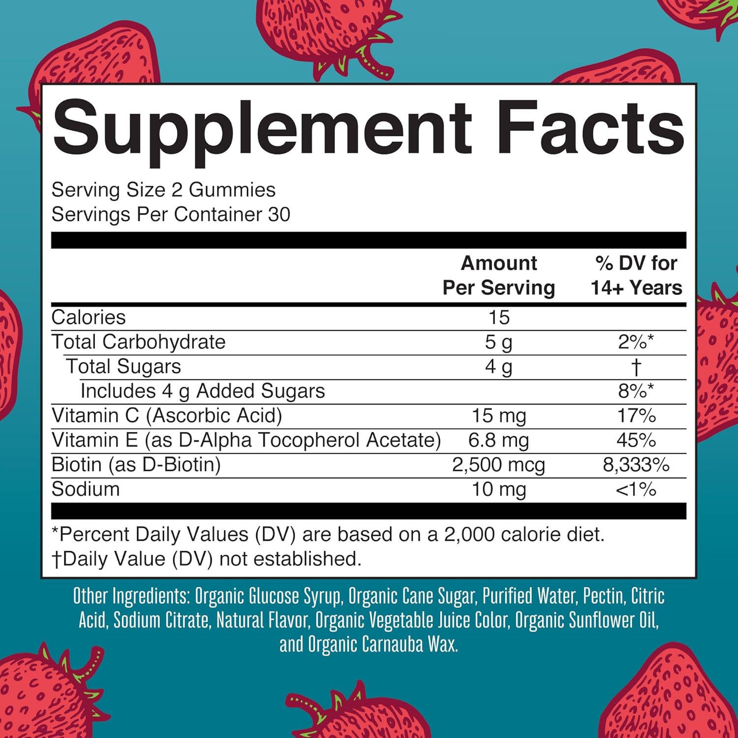 MaryRuth's Hair Skin and Nail Vitamins | USDA Organic | 2500 mcg Biotin Gummies with Vitamin C & Vitamin E | Hair Growth Vitamins | Skin Care | Nail Growth | Ages 14+ | 60 Count Ifelshop