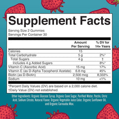 MaryRuth's Hair Skin and Nail Vitamins | USDA Organic | 2500 mcg Biotin Gummies with Vitamin C & Vitamin E | Hair Growth Vitamins | Skin Care | Nail Growth | Ages 14+ | 60 Count Ifelshop