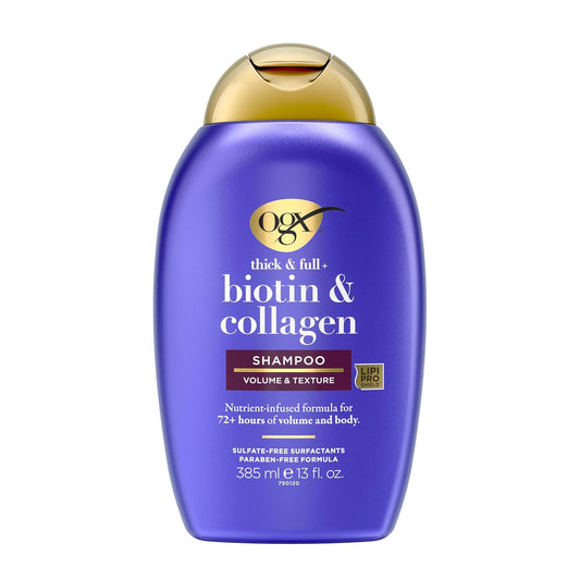 OGX Thick and Full Biotin & Collagen Volumizing Shampoo – Sulfate-Free Hair Shampoo for Volume & Body, Vitamin B7 Biotin, 13 fl oz Ifelshop