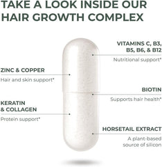 Primal Harvest Hair Growth Vitamins – Daily Hair Thickening Supplement with Biotin & Zinc for Women & Men, Supports Stronger, Fuller-Looking Hair (60 Capsules) Ifelshop
