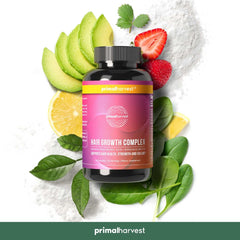 Primal Harvest Hair Growth Vitamins – Daily Hair Thickening Supplement with Biotin & Zinc for Women & Men, Supports Stronger, Fuller-Looking Hair (60 Capsules) Ifelshop