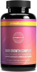 Primal Harvest Hair Growth Vitamins – Daily Hair Thickening Supplement with Biotin & Zinc for Women & Men, Supports Stronger, Fuller-Looking Hair (60 Capsules) Ifelshop