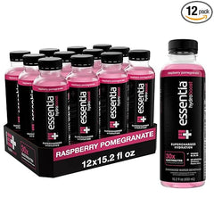 NEW Essentia Hydroboost Enhanced Bottled Water, 15.2 fl. oz. (450 mL), 12 Pack, Raspberry Pomegranate, Hydrolyte Blend with B-Complex Vitamins and Electrolytes, Clean Taste & Supercharged Hydration