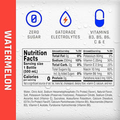Propel Electrolyte Enhanced Water Sports Drink, Watermelon Flavored Water, Zero Calorie & Zero Sugar Hydration with Electrolytes and Vitamins C & E, 16.9 fl oz Water Bottles (12 Pack)
