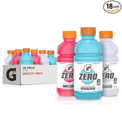 Gatorade G Zero Sports Drink, Glacier Freeze, Glacier Cherry, Berry Variety Pack, 12 Fl Oz (Pack of 18)