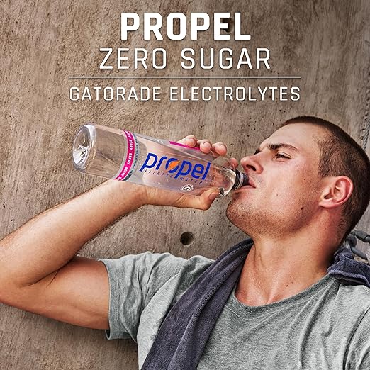 Propel Electrolyte Enhanced Water Sports Drink, Watermelon Flavored Water, Zero Calorie & Zero Sugar Hydration with Electrolytes and Vitamins C & E, 16.9 fl oz Water Bottles (12 Pack)