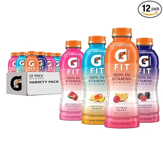 Gatorade Fit Electrolyte Beverage, Healthy Real Hydration, New 2.0 4 Flavor Variety Pack, 16.9.oz Bottles (12 Pack) Retailxpres