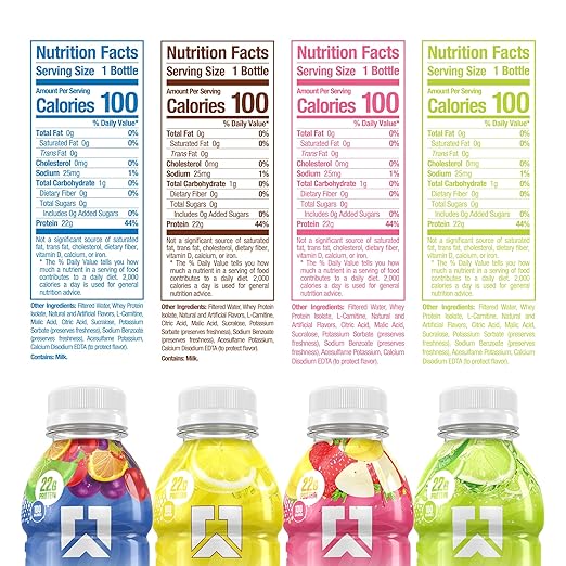 RYSE Clear Protein Shake - Variety Pack - 100 Calories, 22g Whey Isolate Protein, Sugar-Free, 0g Fat & Lactose-Free - Refreshing Ready-to-Drink Beverage - 16.9 fl oz Bottles (12-Pack)