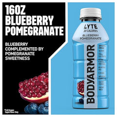 BODYARMOR LYTE Sports Drink Low-Calorie, Blueberry Pomegranate, Low-Calorie, Coconut Water, Natural Flavors, Vitamins, Electrolytes, 16 Fl Oz (12 Pack)