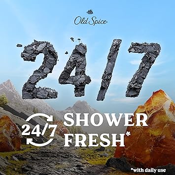 Old Spice Cleansing Body Wash for Men, 24/7 Shower Fresh with Lasting Scent, Exfoliate & Moisture, Gentle on Skin, Vitamin B3, Volcano with Dark Cedar + Amber Scent, 30 oz