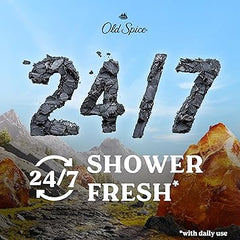 Old Spice Cleansing Body Wash for Men, 24/7 Shower Fresh with Lasting Scent, Exfoliate & Moisture, Gentle on Skin, Vitamin B3, Volcano with Dark Cedar + Amber Scent, 30 oz
