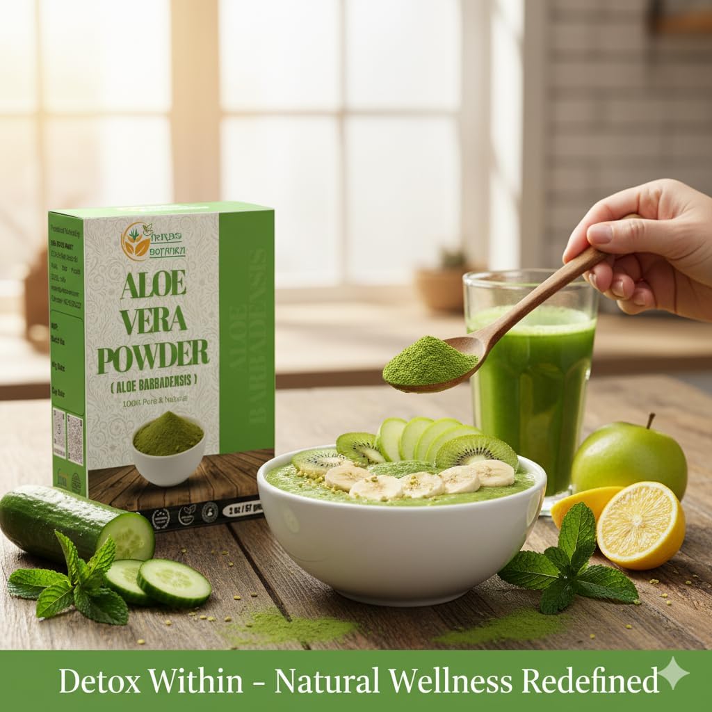 Herbs Botanica Aloe Vera Powder for Hair Growth, Skincare, and Moisturizing – Vegan, Non-GMO, 5.3oz / 150g Ifelshop