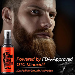 5% Minoxidil Beard Growth Serum for Men: Hair Regrowth Spray with Biotin & Rice Water - Extra Strength Beard Oil for Faster Thicker and Fuller Beard Growth - 60ML Ifelshop