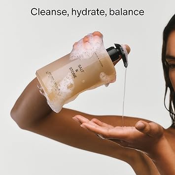 Salt & Stone Body Wash with Antioxidants for Deep Moisture | For Women & Men, Sulfate, Paraben, & Dye Free, Leaving Skin Soft and Hydrated | Bergamot & Hinoki 15.2 fl oz