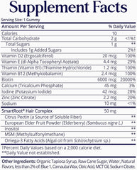 Sugarbear Hair Vitamin Gummy 2 Month Supply Extra Strength Biotin 6000mcg, Growth for Men & Women, Vegan Vitamin B12, MSM, Inositol, Omega 3, Elderberry, Certified Kosher, Halal, Cruelty-Free Ifelshop