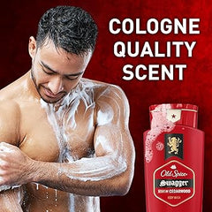 Old Spice Refreshing Body Wash for Men, 3X Defense, 24/7 Shower Fresh with Long Lasting Scent, Red Collection, Swagger with Cedarwood Scent, 24 oz (Pack of 2)