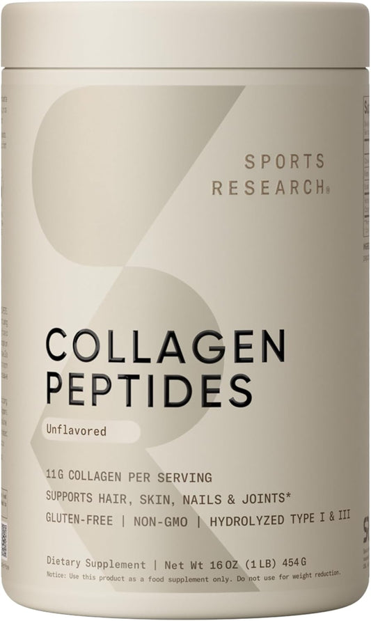 Sports Research Collagen Peptides Powder Hydrolyzed Type 1 & 3 Collagen for Women and Men Ifelshop