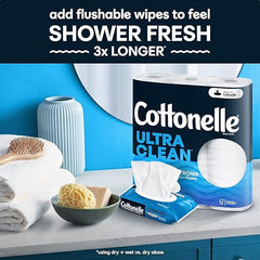 Cottonelle Ultra CleanCare Toilet Paper, Strong Tissue, Mega Rolls, Septic Safe, 1-Ply, White, 284/Roll, 6 Rolls/Pack, 36 Rolls/Carton (KCC55699)