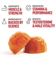 Force Factor Test X180 Gummies Testosterone Booster for Men with Tongkat Ali, Horny Goat Weed, Tribulus Terrestris, Fenugreek, & Black Maca, Supplement Men, Berry Punch, 60 Gummies, 1-Pack