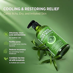 Antifungal Body Wash & Soap, Tea Tree Body Wash, Antibacterial Body Wash & Soap, Back Acne Body Wash, Natural Body Wash With Tea Tree Oil For Jock Itch, Back Acne, Athletes Foot, Body Odor, Nail Fungus, Ringworm, & Eczema - 16.9 Fl Oz
