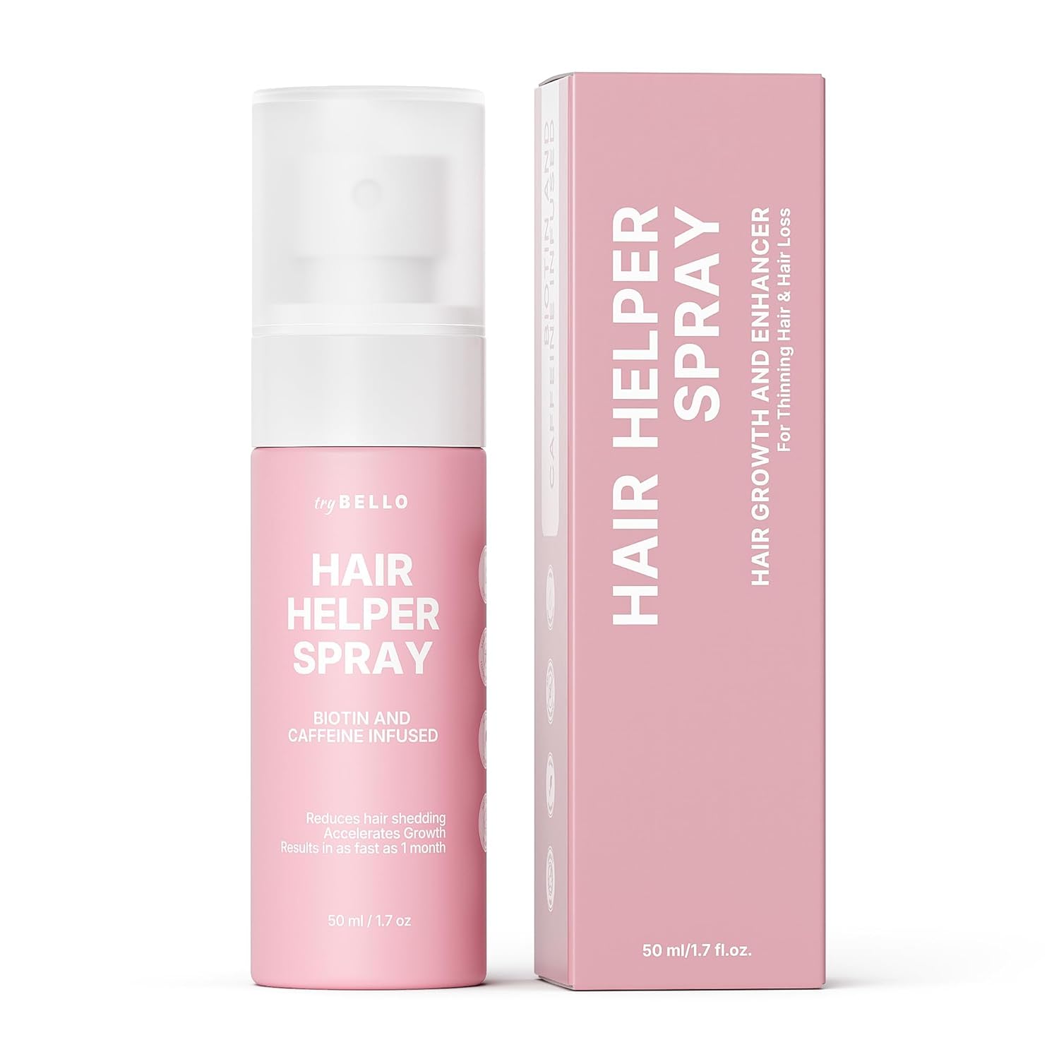 Trybello Hair Helper Spray - Growth Serum With Biotin & Castor Oil - Caffeine Infused Treatment for Thicker, Fuller Hair - Repair Thinning Naturally - Vegan, Cruelty-Free Formula Ifelshop
